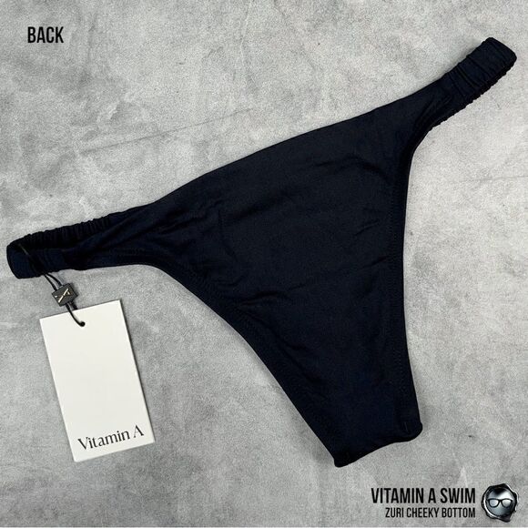 VITAMIN A SWIM SUSTAINABLY MADE ZURI BIKINI 2 PIECE SWIMSUIT SET IN BLACK NEW - Picture 11 of 16